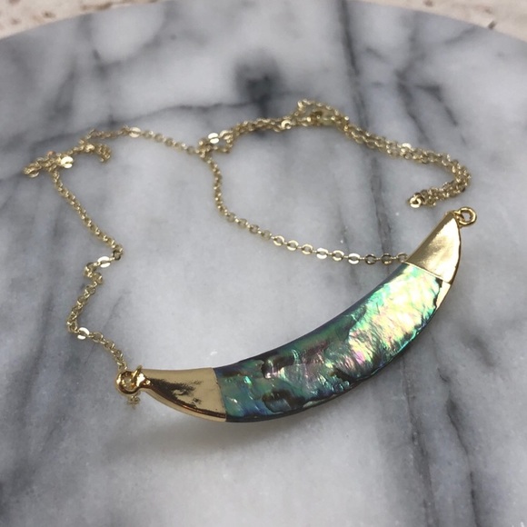 Restocked! Abalone Shell Crescent Pendant - Picture 5 of 16